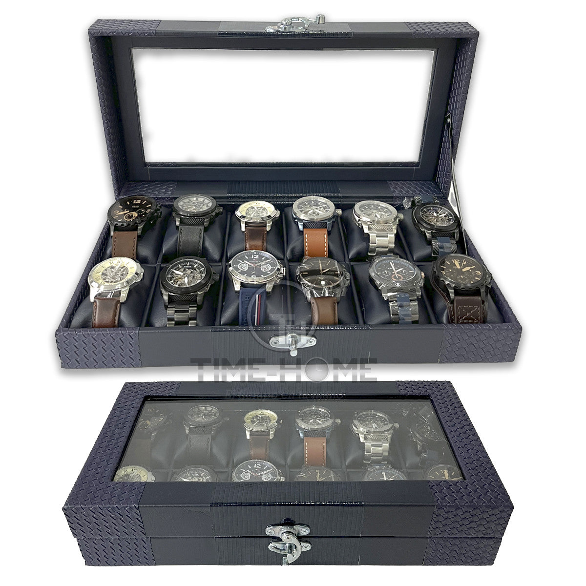 Estuche organizador de lujo para relojes - 12 puestos