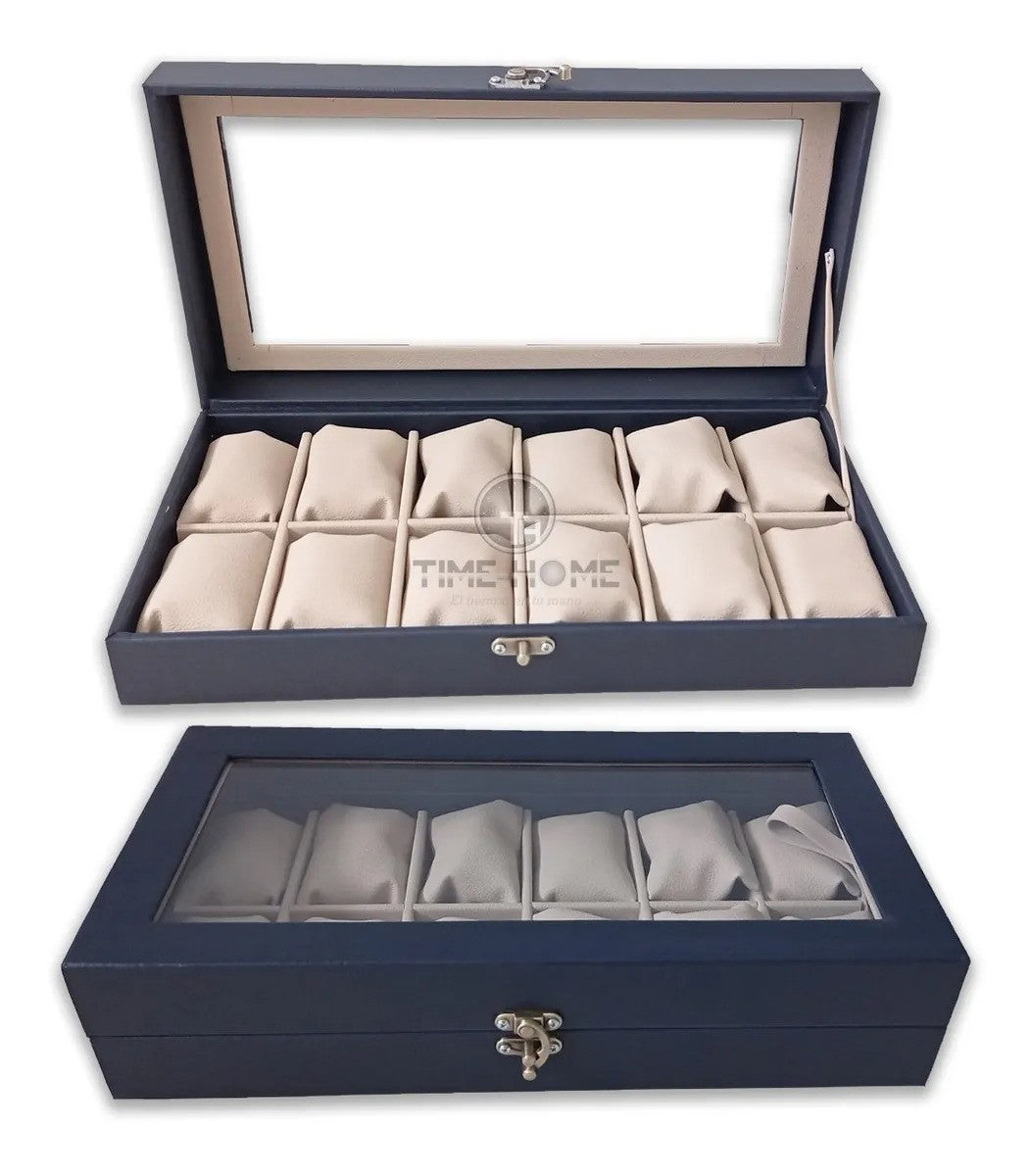 Estuche organizador de lujo para relojes - 12 puestos