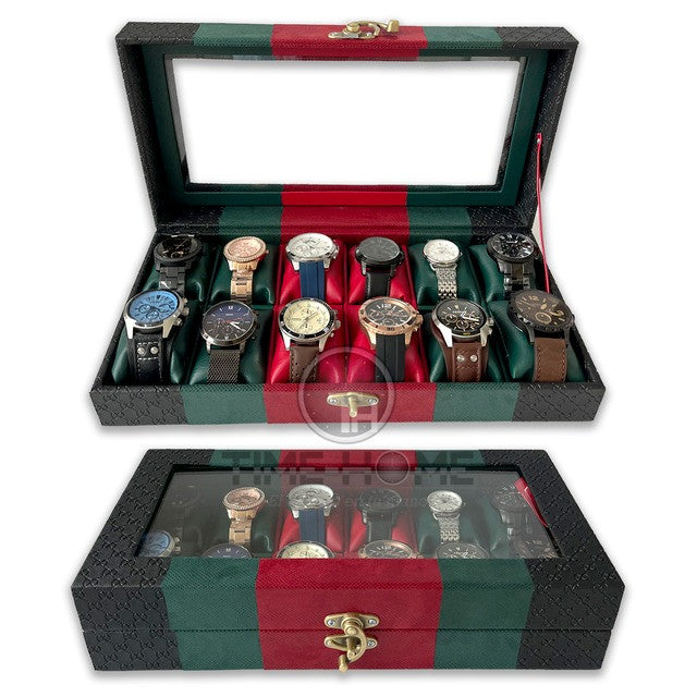 Estuche organizador de lujo para relojes - 12 puestos