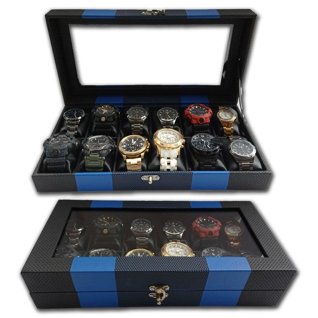 Estuche organizador de lujo para relojes - 12 puestos