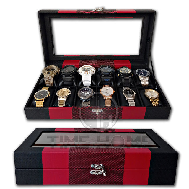 Estuche organizador de lujo para relojes - 12 puestos