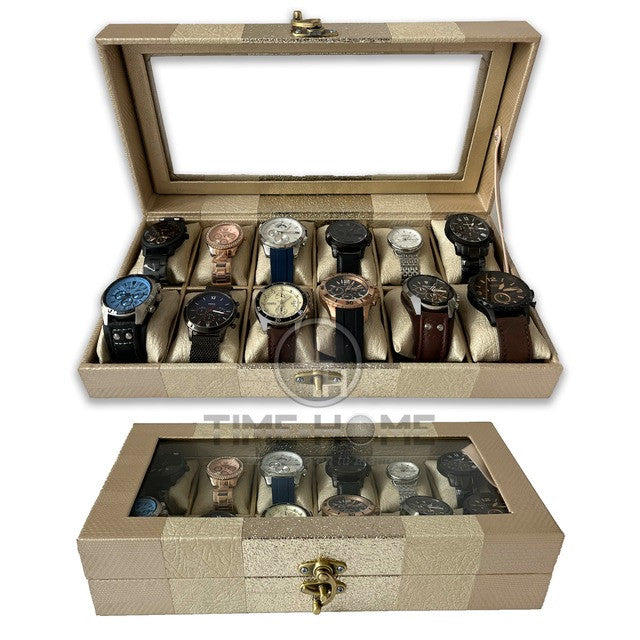 Estuche organizador de lujo para relojes - 12 puestos