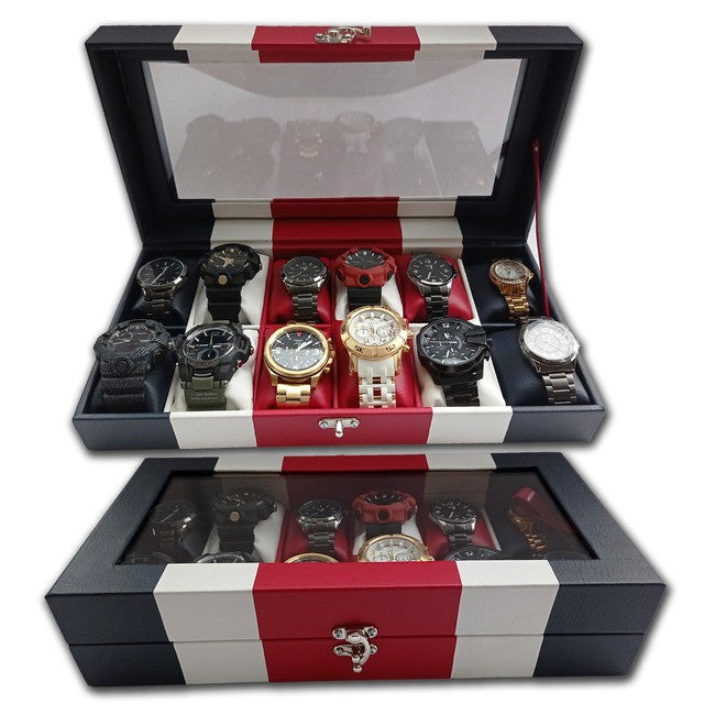 Estuche organizador de lujo para relojes - 12 puestos