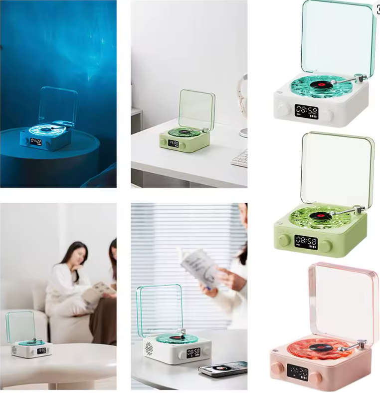 Altavoz Tocadiscos con Luz y Bluetooth