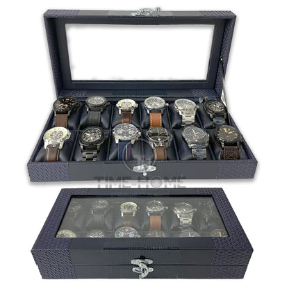 Estuche organizador de lujo para relojes - 12 puestos