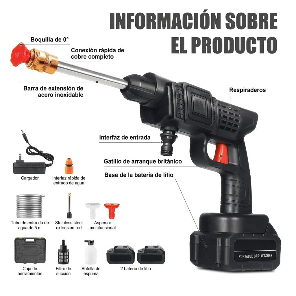 AquaForce™ | Hidrolavadora Inalámbrica